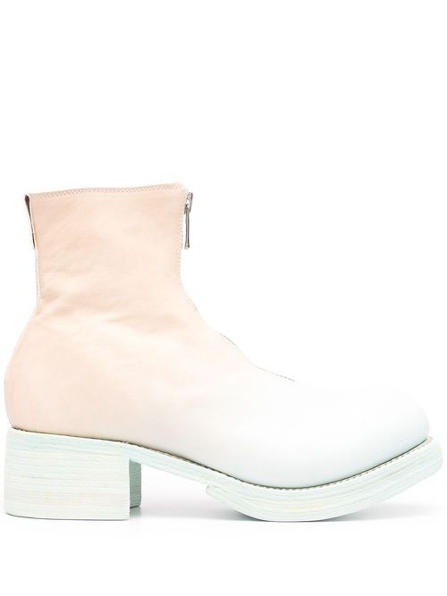 Zip-up gradient ankle boots - Green