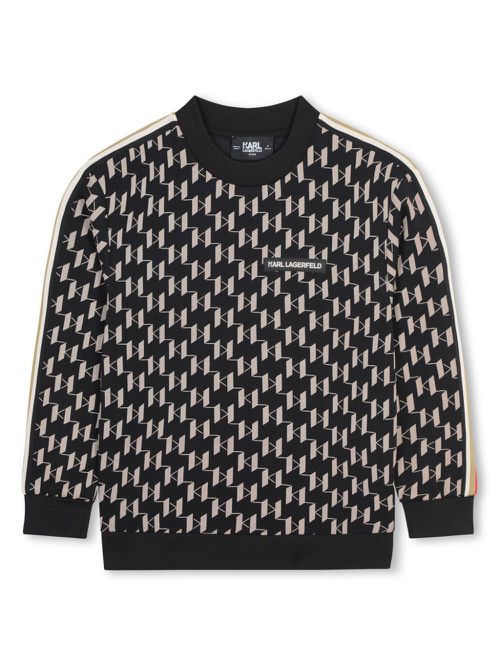 Monogram-print jersey sweatshirt - Black