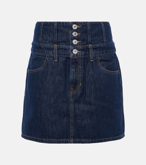 Corset denim high-rise miniskirt