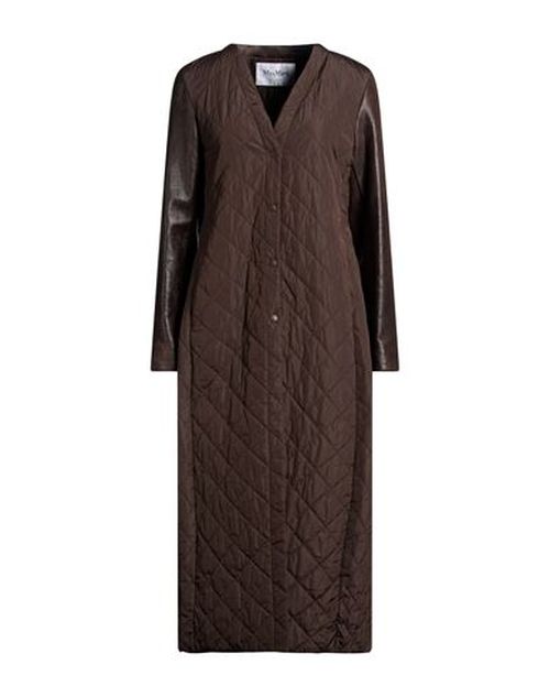 Woman Coat Dark brown Size 8 Polyester, Sheepskin