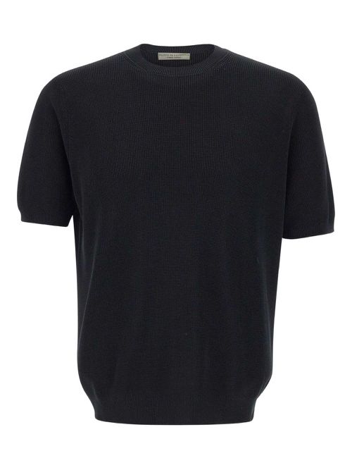 Ribbed short-sleeve T-shirt - Black