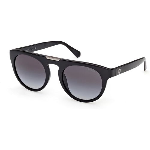 Guess Hombre Guess GU00275 01B Gafas de sol Inyectado Negro Fumar Redonda Norma