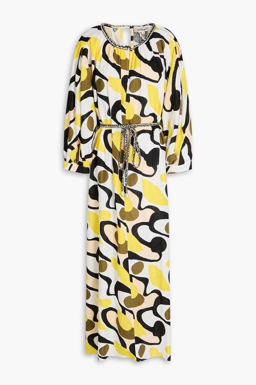 Bambi printed woven midi dress - Yellow - XXS
