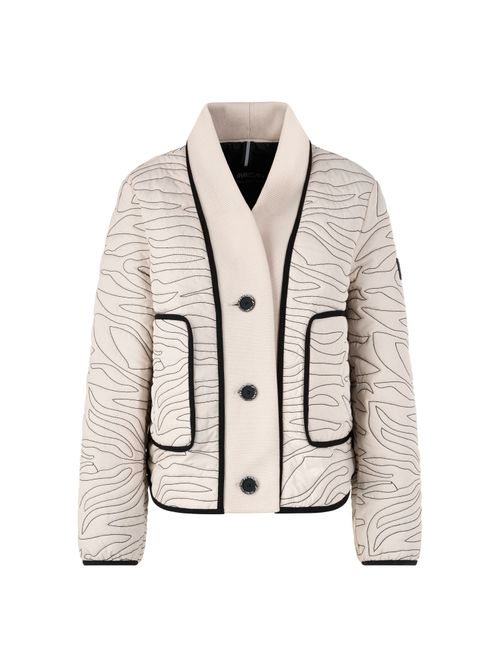 Marc Cain Short quilted jacket with knit detail, white, 38 N