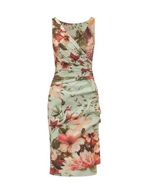 Mini Suit with Floral Print and Draped Details