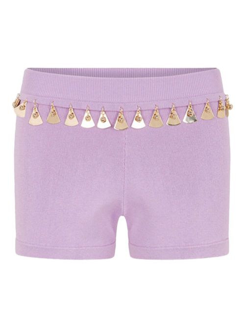 Embellished knit shorts - Purple