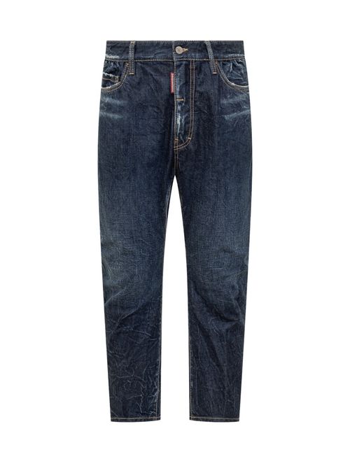 Blue Tapered Mid Rise Jeans