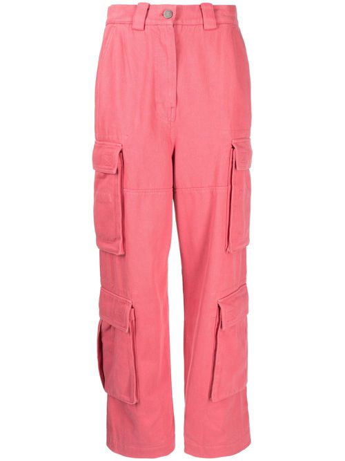High-waist cargo trousers - Pink