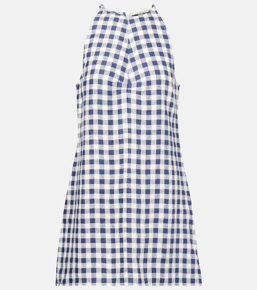 Antiqua gingham linen minidress