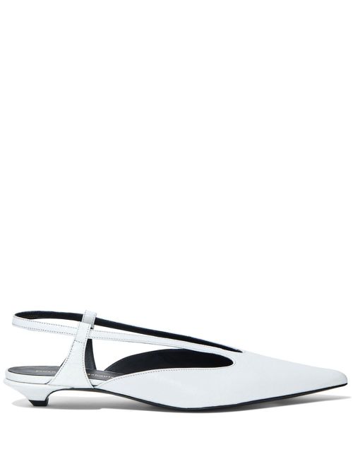 Slingback leather pumps - White