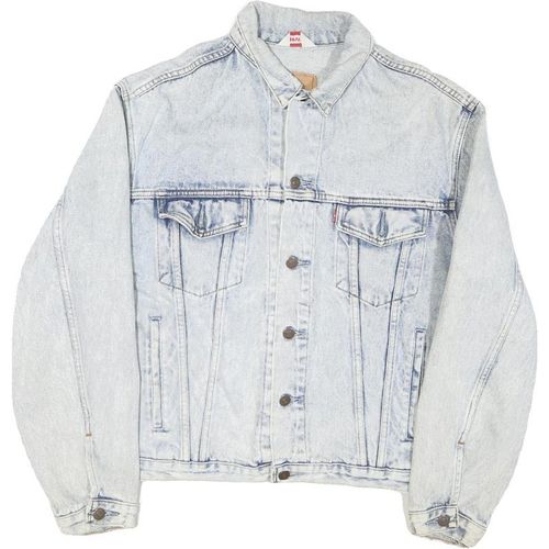 LEVI'S Mens Blue Denim Cotton Blend Trucker Jacket L Classic Button Closure