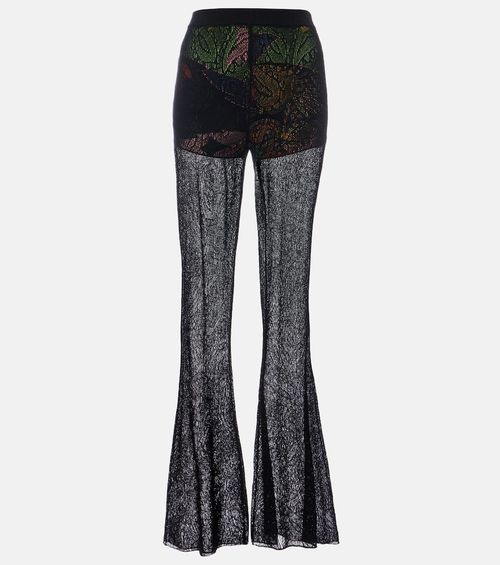 Cotton lace flared pants
