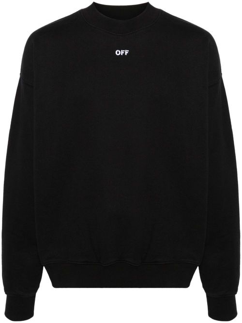 Arrows-embroidered cotton sweatshirt - Black