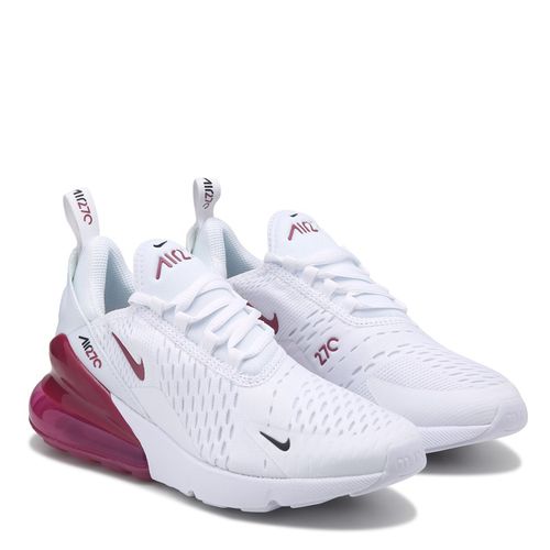 Kids' Air Max 270 Sneaker Big Kid Shoes (White/Pink)