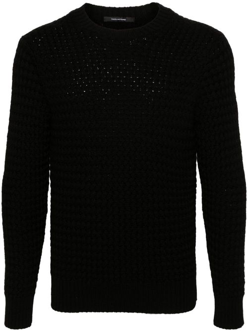Interwoven wool jumper - Black
