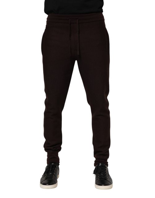 Cashmere Silk Blend Joggers — Brown
