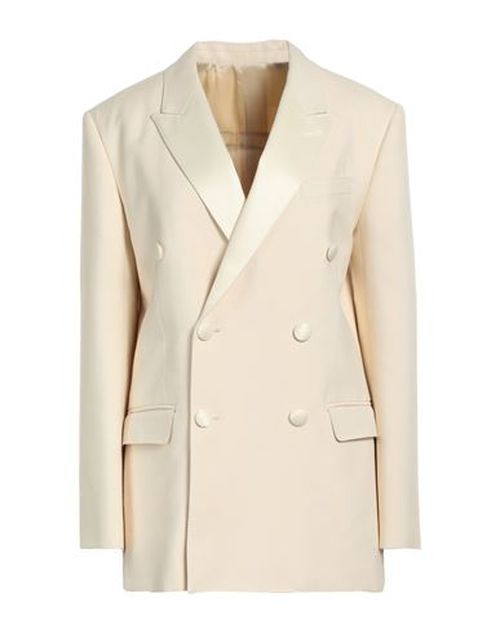 Woman Blazer Cream Size 6 Silk, Polyester
