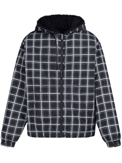 Grid-pattern padded jacket - Black