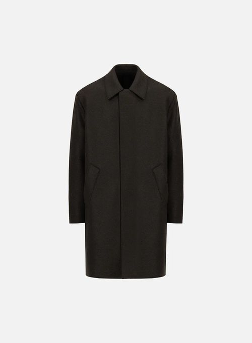 Harris Wharf Pressed Wool Coat — Brown