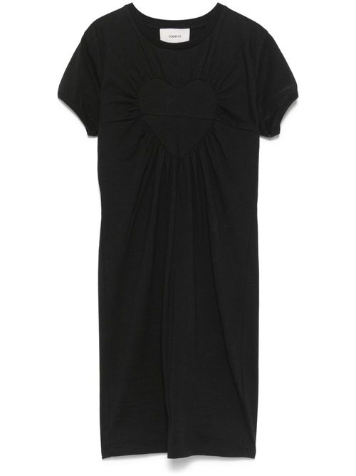 Gathered heart-motif mini dress - Black