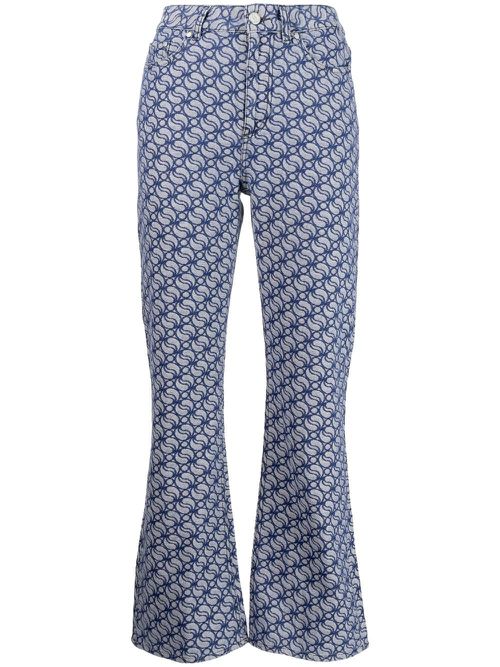 Pattern denim jeans - Blue