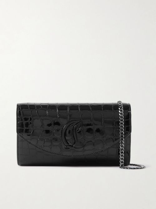 Loubi54 Croc-effect Leather Shoulder Bag - Black
