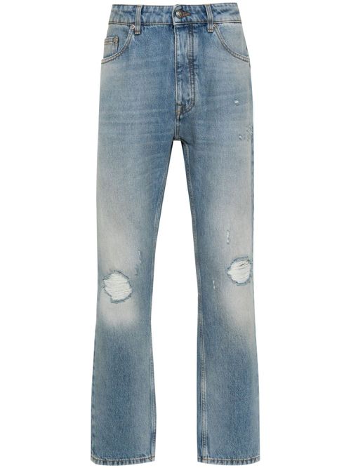 Monogram-print jeans - Blue