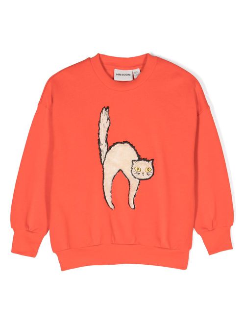 Angry Cat organic-cotton sweatshirt - Red