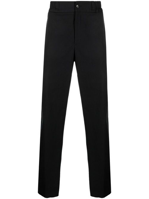 High-waist straight-leg trousers - Black