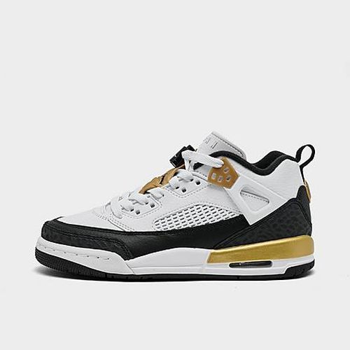 Big Kids Spizike Low Casual Shoes in White/Metallic Gold/Black