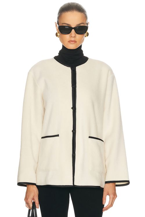 DONNI. The Polar Fleece Jacket in Creme - Cream. XS also in