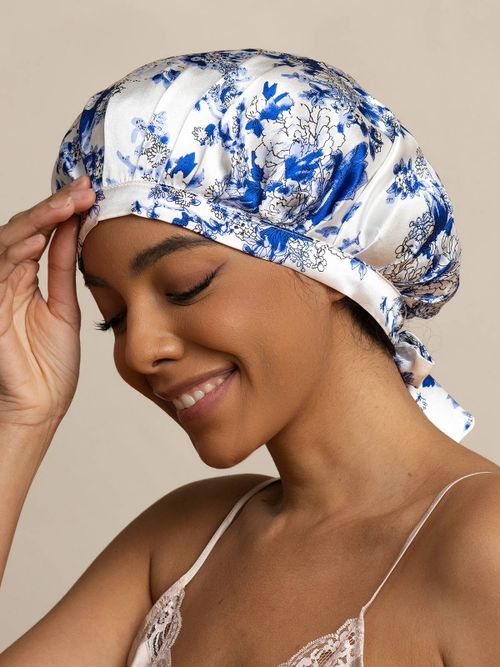 100% Mulberry Silk Sleep Cap for Hair Protection, Anti-Frizz Night Bonnet