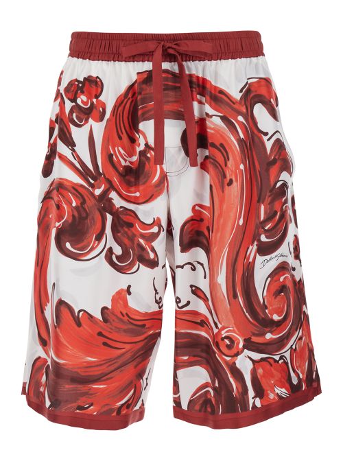 Mc Maiolica Corallo Bordeaux Shorts And Bermuda - Men