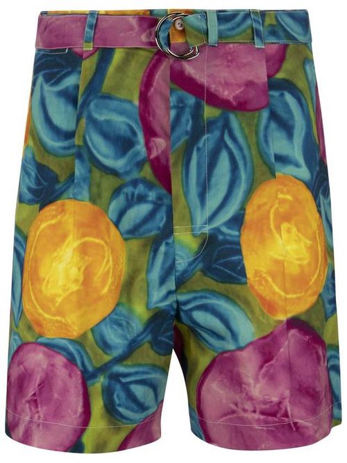 Floral-print belted-waist shorts - Multicolour