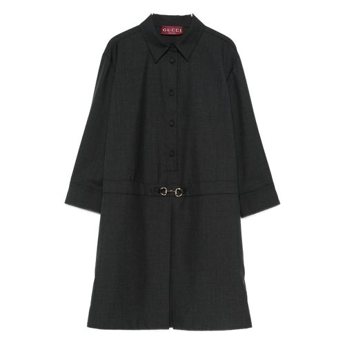 Button-fastening Shirt Mini Dress