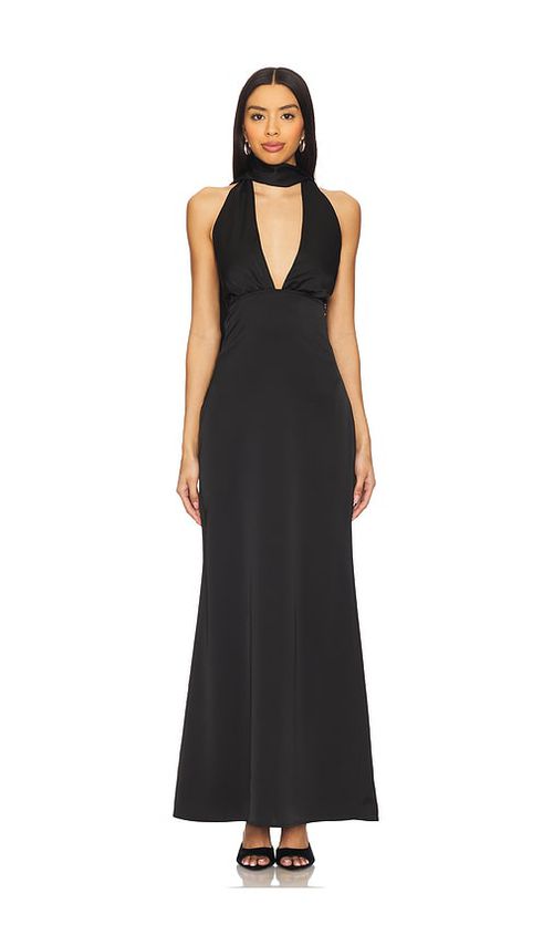 Superdown Bethany Halter Gown in Black. - S also in