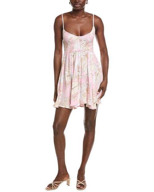 Leaf Printed A-Line Dress