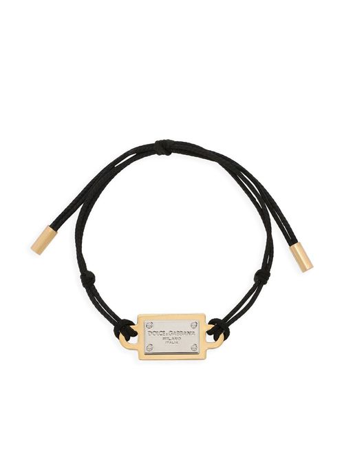 Engraved-logo adjustable-fit bracelet - Black