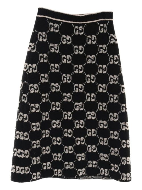 Gucci Pre-Owned 2010s GG wool midi skirt - Black