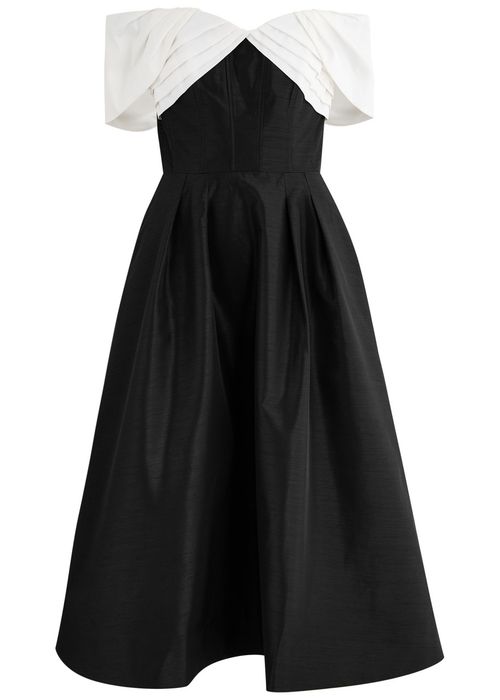 Eliza Off-the-shoulder Taffeta Midi Dress