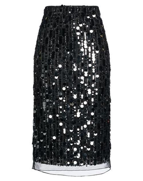 Woman Midi skirt Black Size 8 Polyester