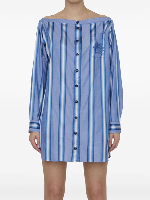Striped shirt dress - Blue