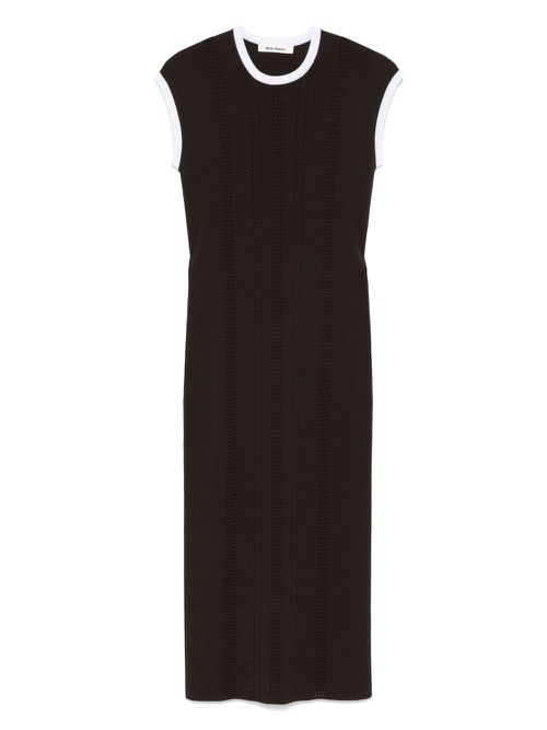Wales Bonner Rhyme Knit midi dress - Brown