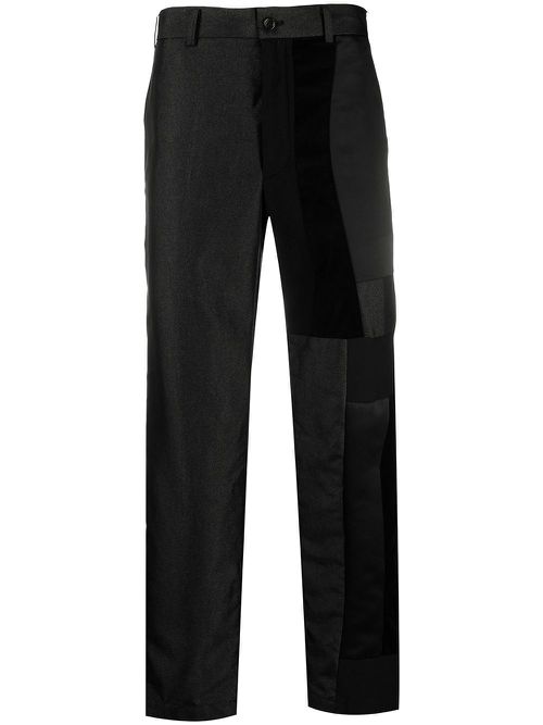 Patchwork straight-leg trousers