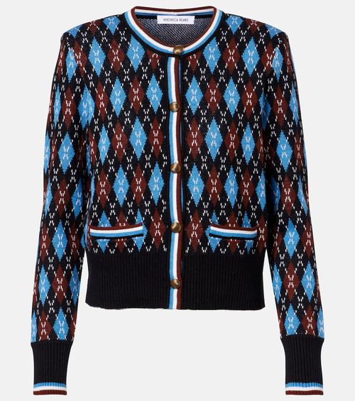 Sylvane argyle wool and cotton cardigan