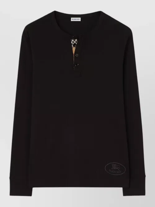 Burberry - cotton top crew neck long sleeve