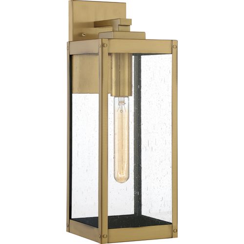Westover 1-Light Outdoor Wall Lantern in Antique Bra