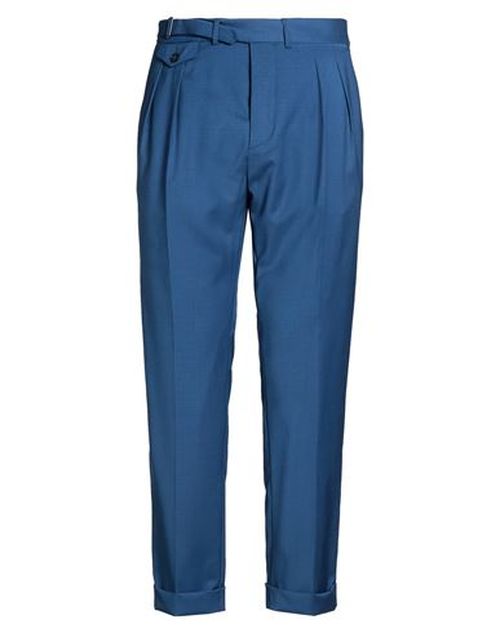 Man Pants Blue Size 36 Wool, Elastane