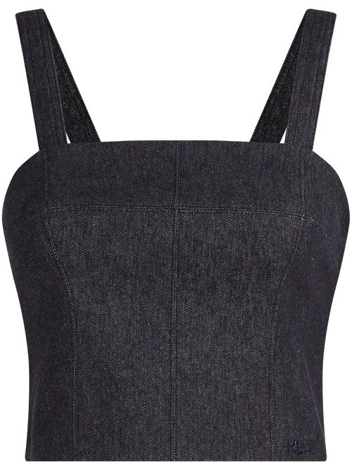 X Amber Valletta Denim Look bandeaux top - Blue