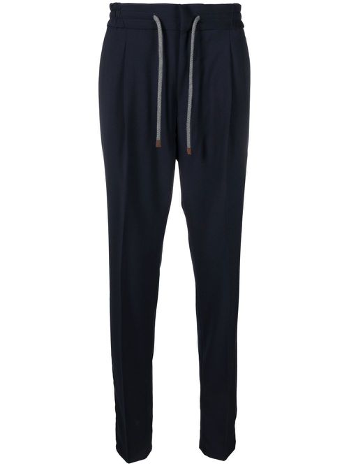 Tapered drawstring trousers - Blue